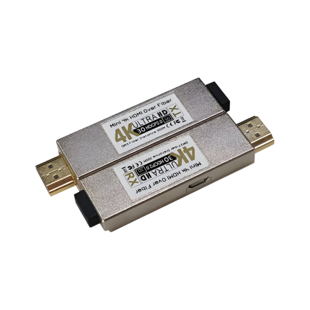Compact 4K Hdmi Fiber Extender - Transmit Ultra Hd Up To 984Ft/300M Over Om3 Multimode Fiber, Hdmi 1.4A, Hdcp 1.2 7445008297244