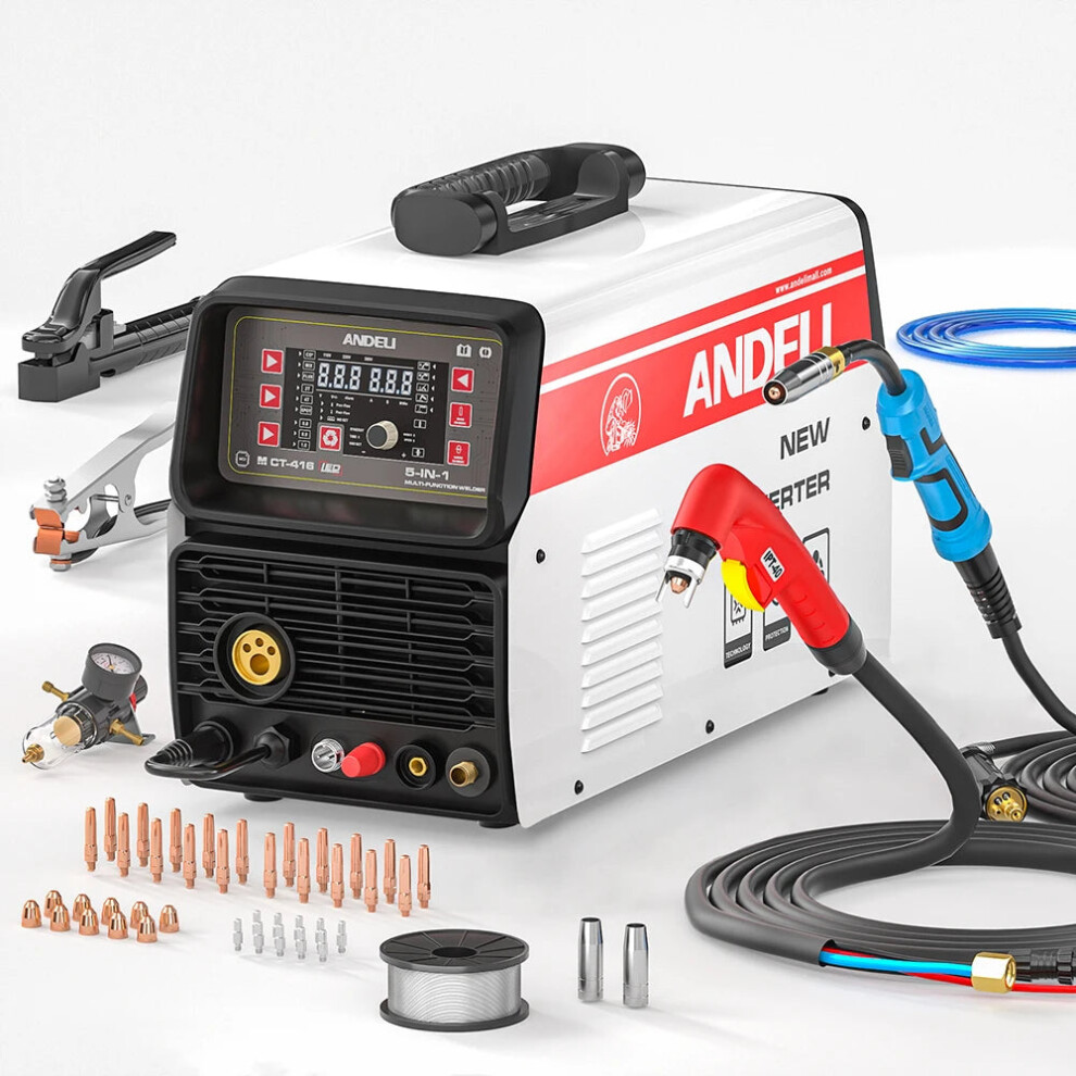 Andeli 110/220V Multiprocess Plasma Cutter & Mig/Tig/Mma Welder - Non-Hf, Non-Contact, Gas/Gasless Welding Machine 7445040245210