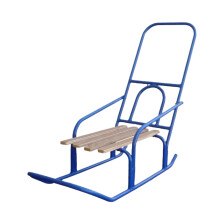 Kids' Green Metal Snow Sled with Backrest