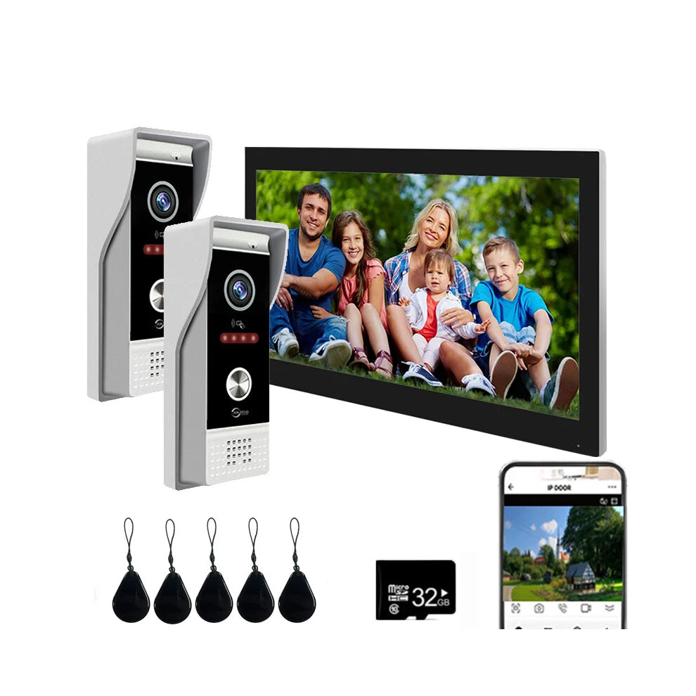 10-Inch Tuya Wifi 1080P Smart Video Intercom With Rfid Access Control For Apartments 744110263961