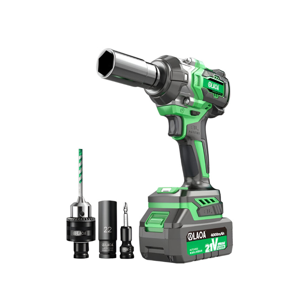 Laoa 21V Brushless Cordless Electric Impact Wrench - Rechargeable Power Tool For Car Tires 705353260193