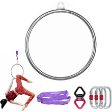Compact 50cm Aerial Lyra Hoop Set with Hardware for Circus, Theater, and Gym Performances
