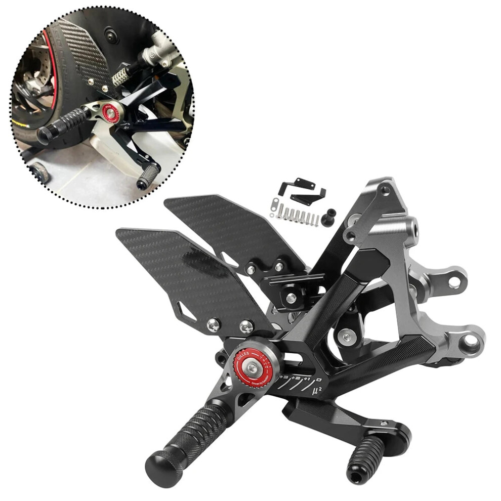 Ducati Panigale V4/V4s/V4r & Streetfighter V4 Cnc Carbon Fiber Racing Rearset Footpeg 2018-2023 711181510416