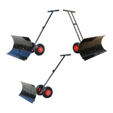 Efficient Multi-Angle Wheeled Snow Shovel Pusher for Easy Car, Pavement, and Driveway Clearing