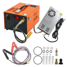 High-Pressure 4500psi PCP Air Compressor with Water & Oil Separator - 300bar Diving Pump, 220V & 12V Transformer, Inflator Power Adapter