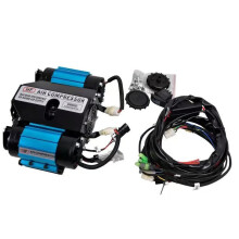 Heavy-Duty Dual Cylinder Car Air Pump with Tire Pressure Gauge & Air Pipe
