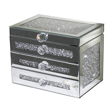 Elegant Glass Jewelry Organizer Box for Women - Exquisite Gift Display Holder for Earrings, Rings, and Necklaces