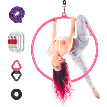 Stainless Steel Pink Aerial Hoop for Acrobatics - Single Lyra Yoga Equipment (85cm, 90cm, 95cm)