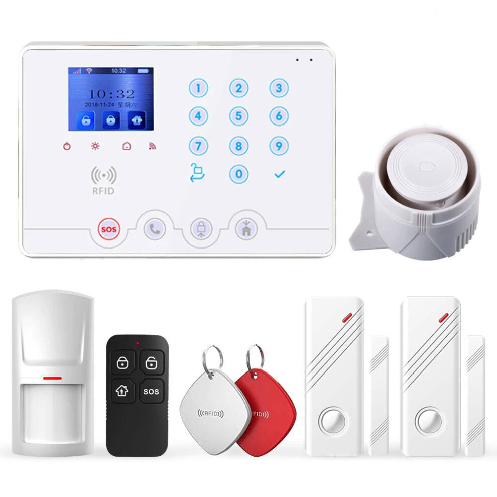 Smartlife Wolf Guard W4q: 4G Wifi Home Security System With Lcd Touch Keypad & Wireless Burglar Alarm 313113830892