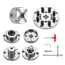 5-Piece 2.5-Inch Chrome Plated Wood Turning Chuck Set - M33 18TPI Thread Wood Lathe Accessory for Precision Woodworking