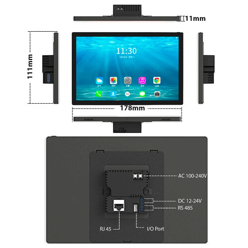 Jiashu 7-Inch Android Smart Home Dashboard - Touchscreen Control Panel Compatible with Alexa & Google Home Assistant