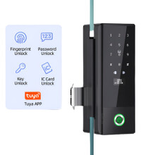 Naierdi Biometric Smart Fingerprint Glass Door Lock with Keyless Entry and Handle - Advanced Security Door Hardware
