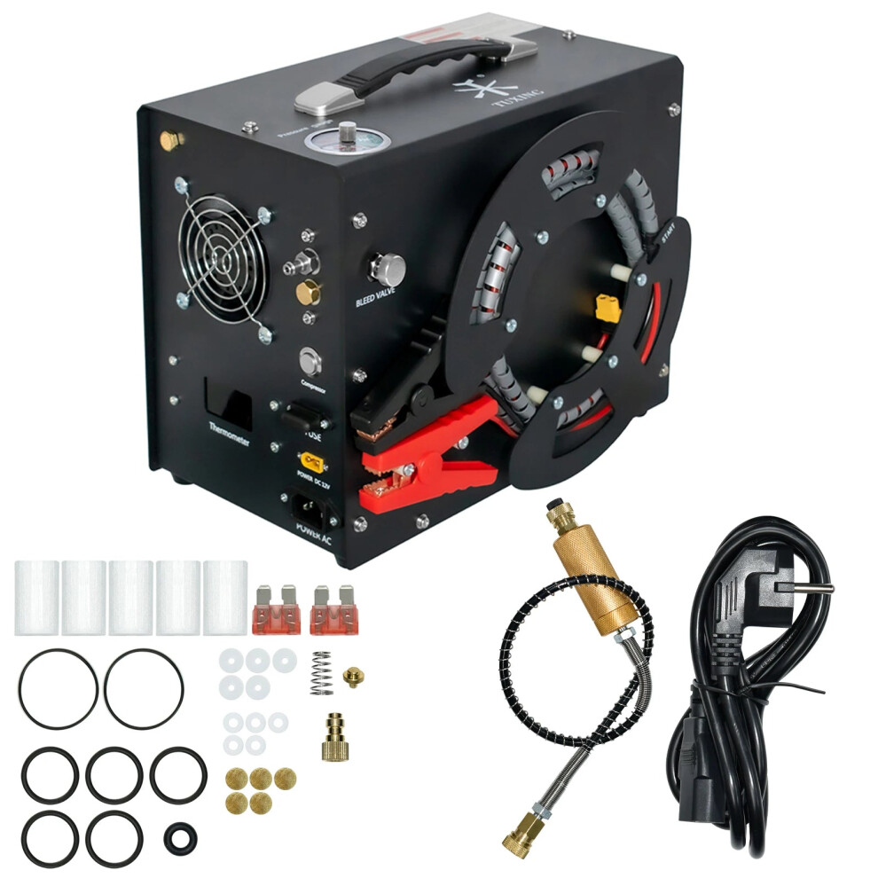 Portable Tuxing Txes062 4500Psi Pcp Air Compressor With Auto Stop & 12V Car Power Supply For Rifles - 300Bar High Pressure 313110010051