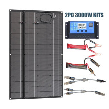 High-Power Flexible Monocrystalline Solar Panel Charger - 1500W/3000W ETFE for Home, Outdoor, Camping, Cars, Boats, 12V Battery