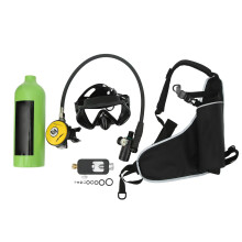 Compact 1L Mini Scuba Diving Tank Kit with Goggles Strap & Green Oxygen Cylinder Adapter