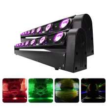 Dual 8x12W LED Beam Bar Moving Head Lights - 9/38 DMX Hot Wheel Infinite Rotation RGBW 4-in-1 Running Effect for DJ, Disco, Party, and Stage
