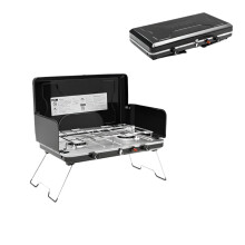 Naturehike 2024 Portable Folding Double Fire Camping Stove - 3000W Adjustable Windproof Gas Furnace for Outdoor Picnic & BBQ Cooking