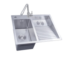 Premium 304 Stainless Steel Kitchen Sink Set - 60x48cm Single Bowl with Washboard, Dispenser, and Drain