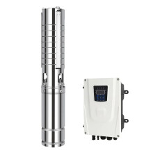 3HP Hybrid Solar Submersible Pump with Auto AC/DC Switch, SS304 Impeller - Max Head 238m, Max Flow 7T/H, Model 4JSC7-238-D220