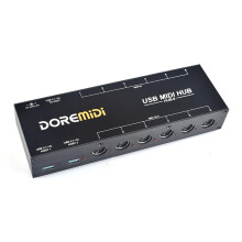 DoReMIDI 8-Port MIDI Hub: 6x6 USB MIDI Host with Dual USB 3.1 Ports