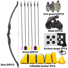 Ultimate 20-Piece Combat Archery Tag Set for Outdoor Shooting - Ambidextrous Recurve Bow & Arrow Equipment