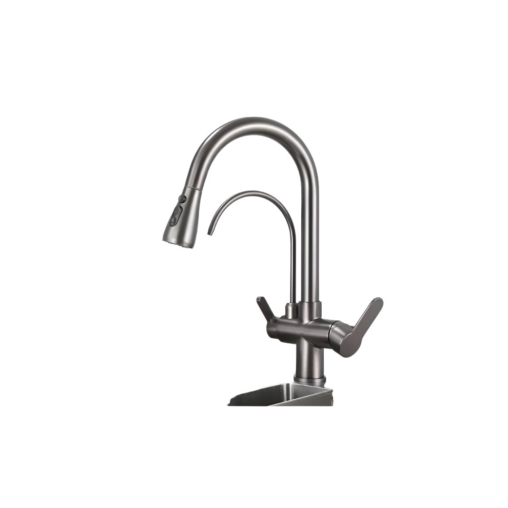 Premium Brass Bathroom Faucet - Dual Temperature Mixer Tap For Kitchen & Sink 7445032817807