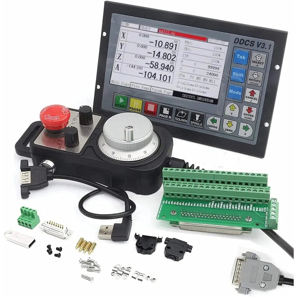 Advanced 3 & 4 Axis Ddcs V3.1 Cnc Offline Motion Controller Kit With Plc & 500Khz G-Code Support 313049944991