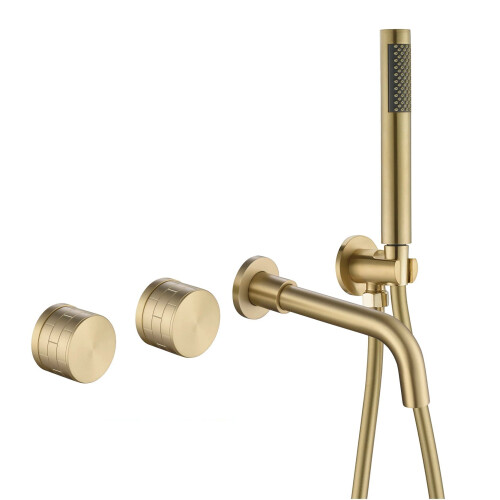 Elegant Black Brass Wall-Mounted Bathroom Faucet with Dual Handle Control