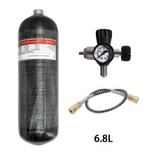 High-Pressure 4500PSI Carbon Fiber Air Tank with Charging Station - 6.8L Capacity for HPA Diving & Fill Station (M18x1.5)