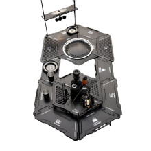 Hexagonal Camping Combo: Multi-Functional Folding Table with Detachable Stove & BBQ Set