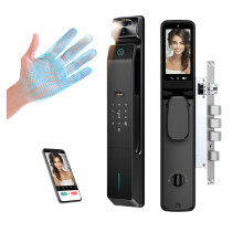 Smart Outdoor Digital Door Lock with Real-Time Intercom, Palm Vein Recognition, 3D Face Unlock, and Tuya WiFi Connectivity