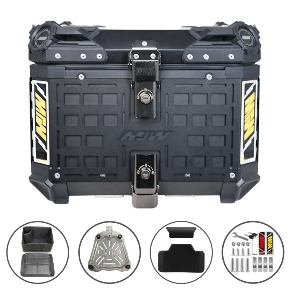 45L Aluminum Motorcycle Top Box - Durable, Waterproof Trunk For Helmet & Luggage Storage 7445018158108