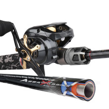 HiStar High Carbon Assassin Rod Combo with Fuji Reel Seat, DKK SIC Guide, Heavy Action Fishing Pole & Big Drag Baitcasting Wheel Set
