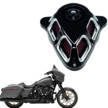 Chrome CNC Aluminum Multi-Angle Air Intake Filter Cleaner for Harley Touring, Road King (2017+), Softail (2018+)