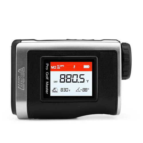 Advanced PGM Golf Range Finder with Display Lock, Flag Vibration, Slope Compensation & HD 1300 Code Laser - Model JQ014