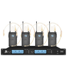 4-Channel UHF Wireless Headset Microphone for Churches, Schools, and Outdoor Events
