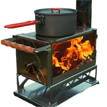 Compact 304 Stainless Steel Camping Tent Stove - Portable Heating & Cooking Solution for Winter Adventures
