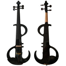 Professional Black Sparkle Electronic Violin 4/4 with  - I for Beginners, Includes Bow and Case