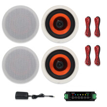 Herdio 600W Waterproof Bluetooth Ceiling Speaker with Built-in Digital Class Amplifier - 6.5 Inch Active Indoor Audio Speaker