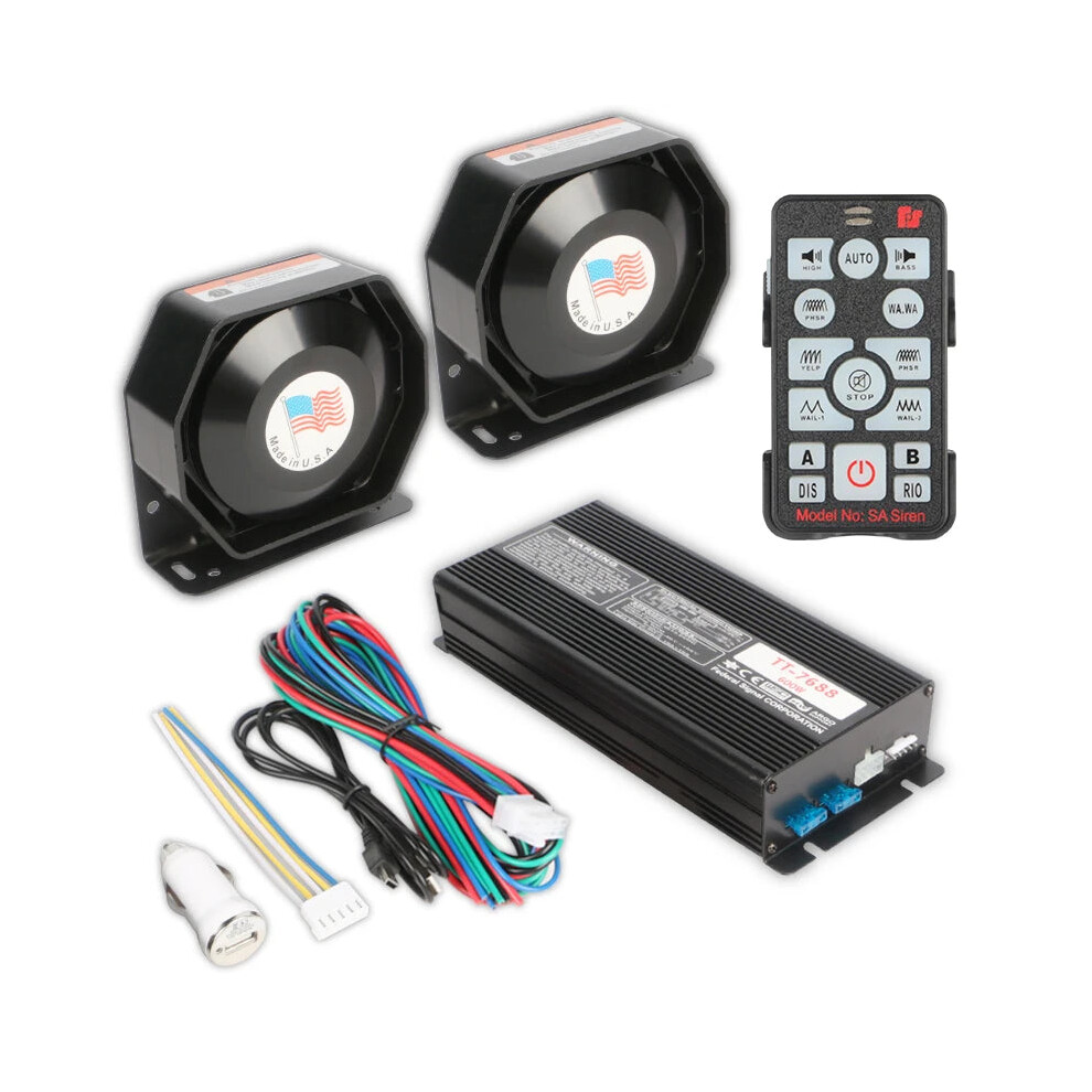 Wireless Remote Control 12V 600W Emergency Siren: Police Megaphone, Ambulance Horn, And Car Speaker Alarm 7445021442409