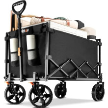 Ultra Compact Heavy Duty Folding Wagon Cart - Portable & Collapsible Utility Grocery Wagon