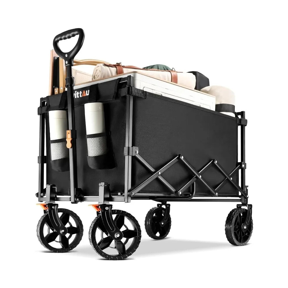 Ultra Compact Heavy Duty Folding Wagon Cart - Portable & Collapsible Utility Grocery Wagon 705353440182