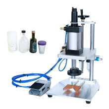 Compact Pneumatic Bottle Cap Pressing Machine for Crown Caps - I for Milk Powder Tins & Cosmetic Bottles