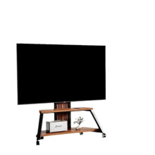 Adjustable Mobile TV Stand with Wheels & Dual Trays for Bedroom - Versatile AV Device Holder