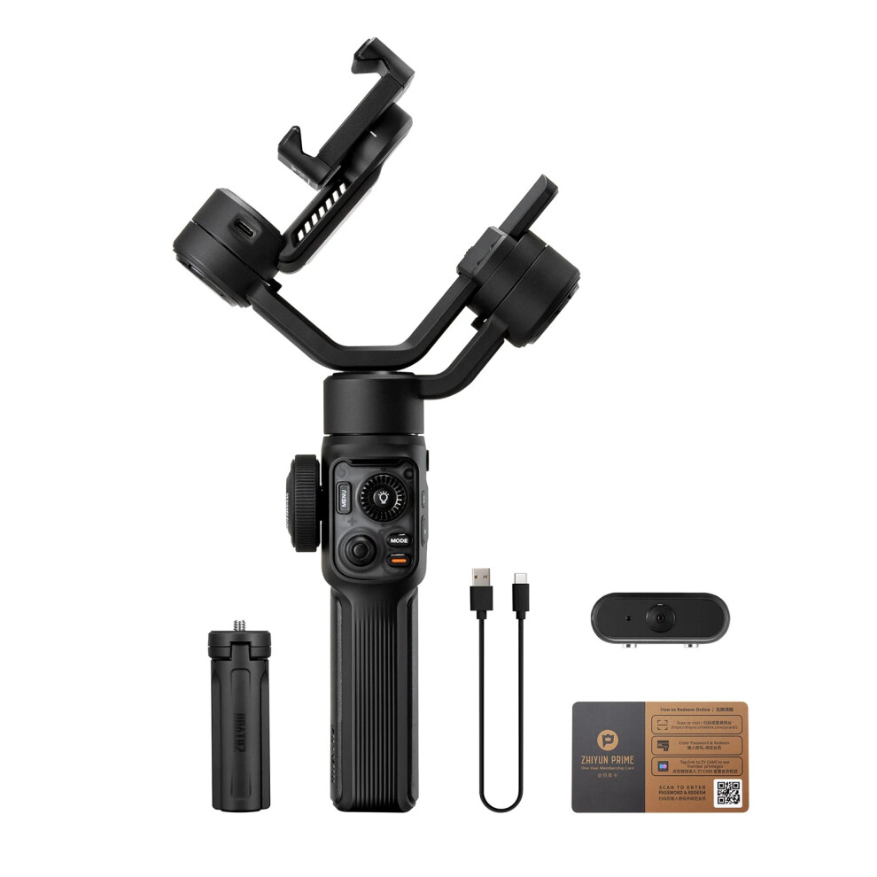 Zhiyun Smooth 5S Ai Combo: Advanced 3-Axis Handheld Gimbal Stabilizer With Ai Tracking & Tripod For Iphone 15/14 & Android Light 7445027164169