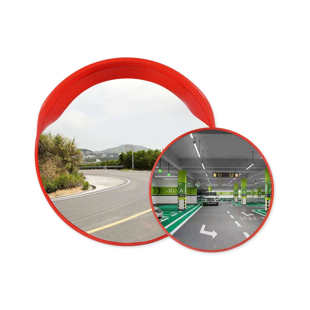 Outdoor Wide Angle Traffic Safety Mirror - Curved, Reflective, Concave Convex Design for Road Intersections
