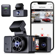 Vantrue E3 3-Channel 2.7K WiFi Dash Cam with GPS, Starvis IR Night Vision, Voice Control & 24-Hour Parking Mode