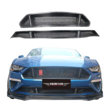 GT Style Carbon Fiber Front Bumper Grille for Ford Mustang Coupe (2018-2023) - Premium Body Kit Component