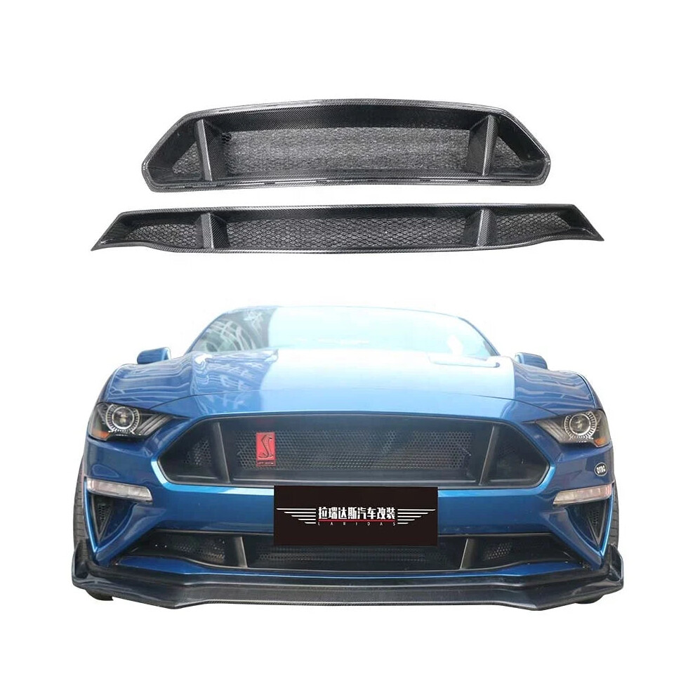 Gt Style Carbon Fiber Front Bumper Grille For Ford Mustang Coupe (2018-2023) - Premium Body Kit Component 7445025555556