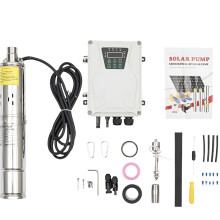 Stainless Steel Solar Deep Well Pump with MPPT Controller, 3-Inch, 750W/1000W/1200W, 2300L/h Flow Rate